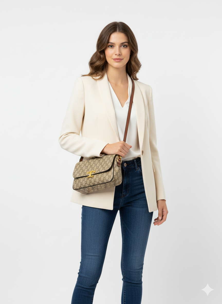 Saddle Flap Simple Crossbody Bag
